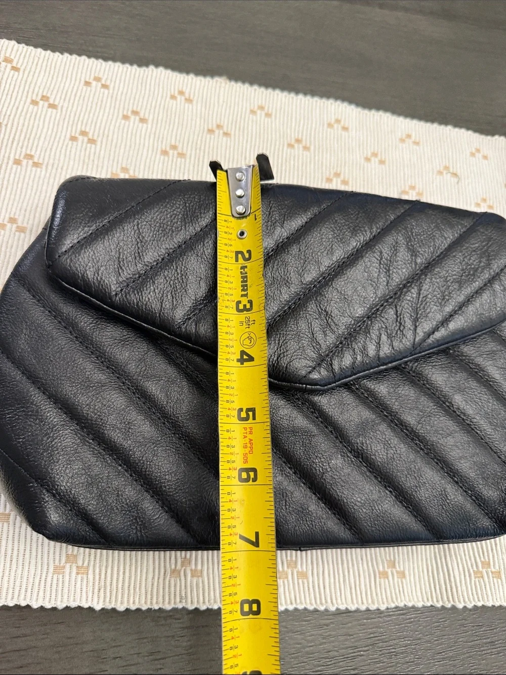 Vince Camuto Black Quilted Leather Envelope Clutch Evening Bag OS